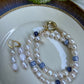 White & Blue Pearl Necklace