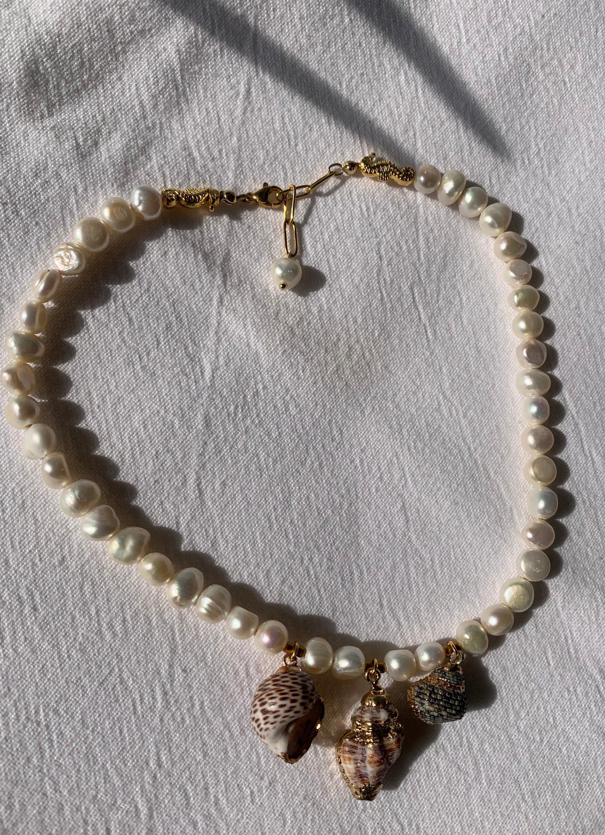 Pear Necklace with natural shells 