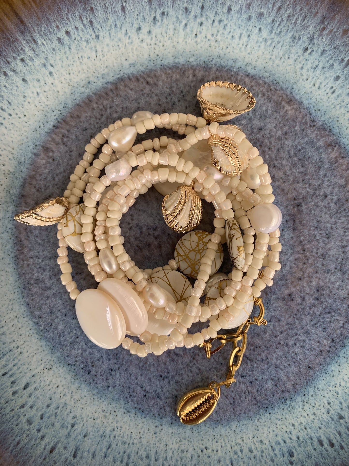 Mermaid wrap bracelet with shells