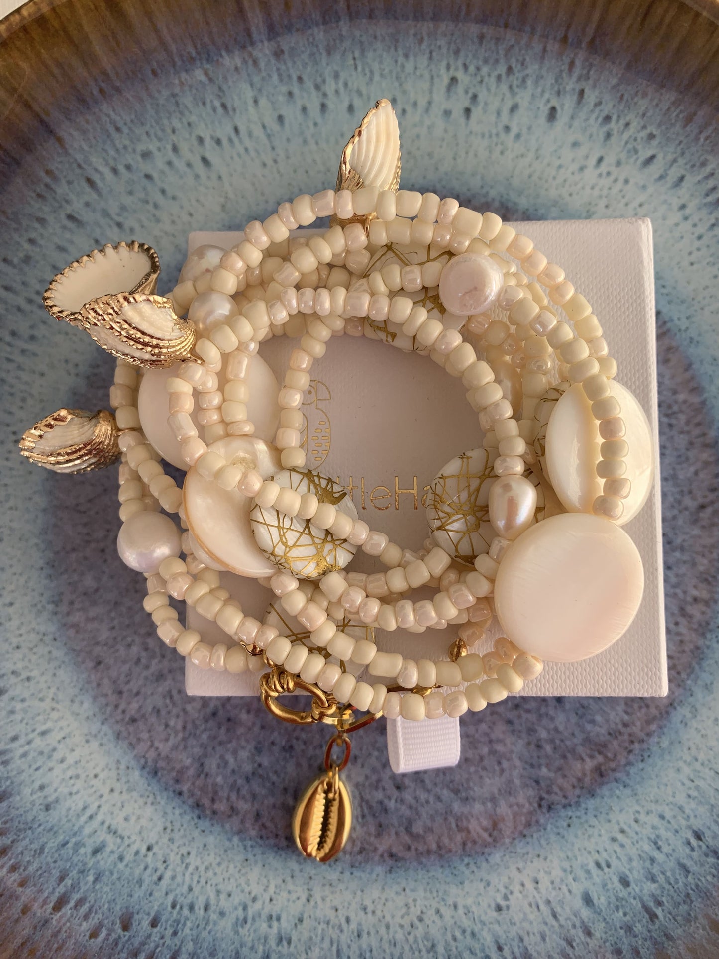 Mermaid wrap bracelet with shells